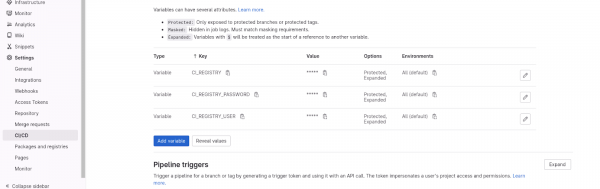 gitlab ci variables