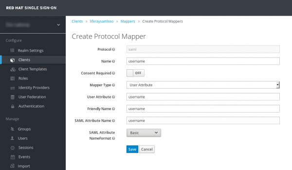 SAML Protocol Mapper example