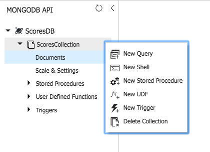 Selecting the New Query menu item