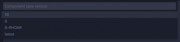 Select the component type's version.