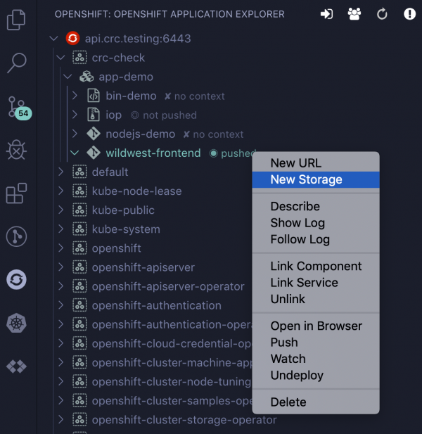 New storage by choosing component