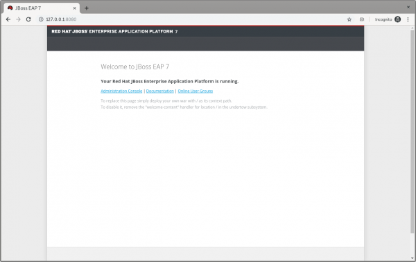 The JBoss EAP home page.