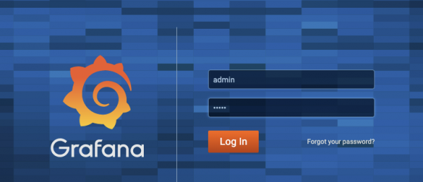 The Grafana admin window.