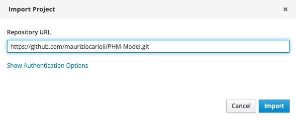 Import Project - Repository URL