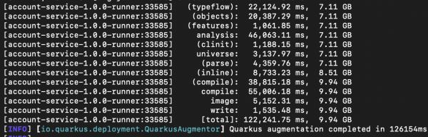 Quarkus native build completed sucessfully