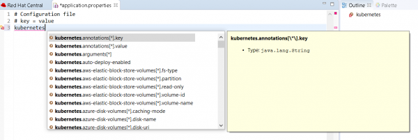 kubernetes.properties completion, hover and documentation example