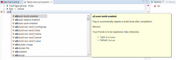 s2i.properties completion, hover and documentation example