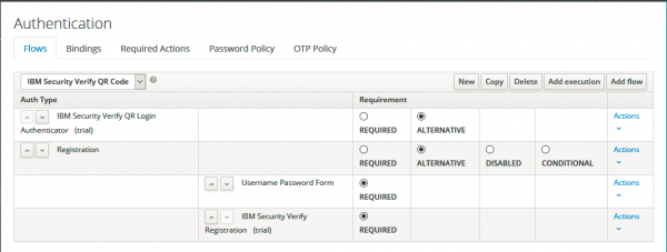 Screenshot of the example authentication flow