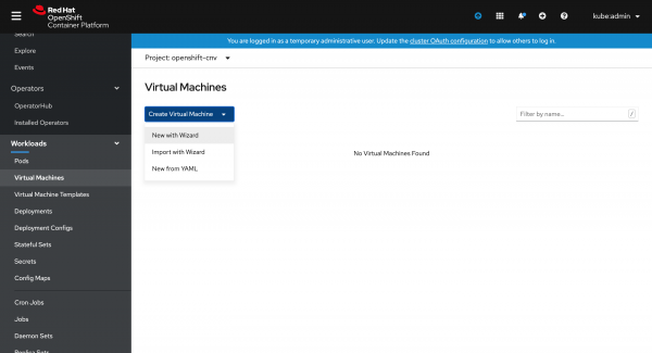 Installation Popup for CNV Operator