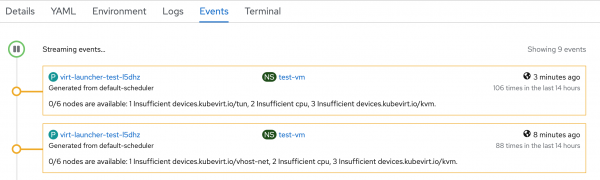 VM start fails if the default hardware emulation is used in non-baremetal instance