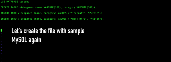 Let's create our SQL file again