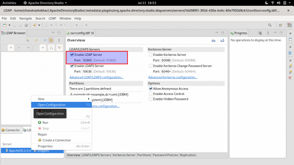 Dialog to change the LDAP server port.