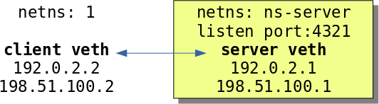 veth-ns-client server