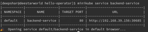 Minikube by opening up a tunnel