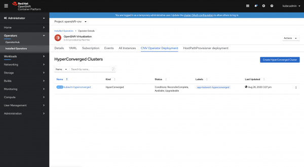 Figure 10: Confirm the HyperConverged cluster installation is complete.