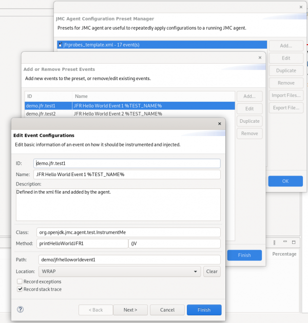 The preset manager includes editing wizards for creating, modifying, and managing local configuration templates.