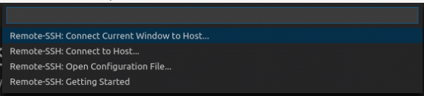 Remote SSH Extension drop down