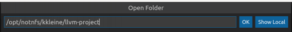 Open folder dialog