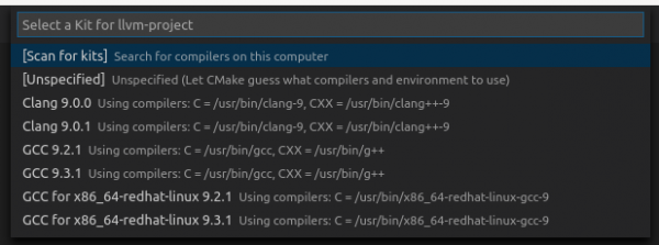 Select a Kit for LLVM Project