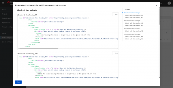 Managing custom rules in the new user interface