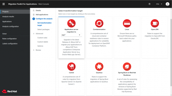 Icons show the available transformation paths