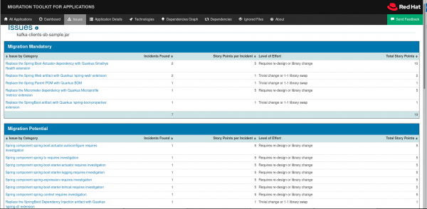 Migration toolkit for applications uses its new rules collection to analyze a Spring Boot-to-Quarkus migration