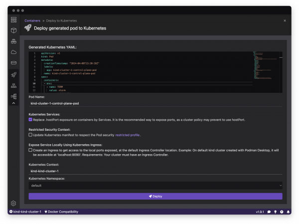 Deploying a container to a Kubernetes cluster