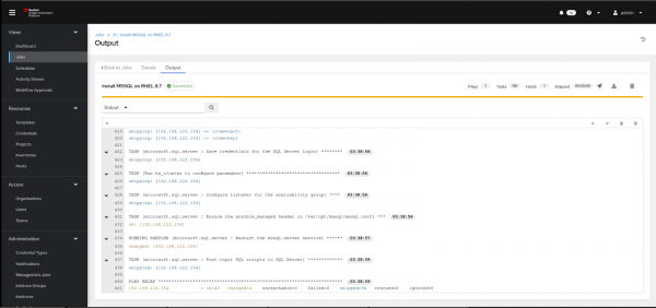 A successful installation of Microsoft SQL server.