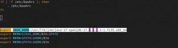 Shows an old JDK: openjdk-17.0.4.1.1–1.fc35.x86_64.