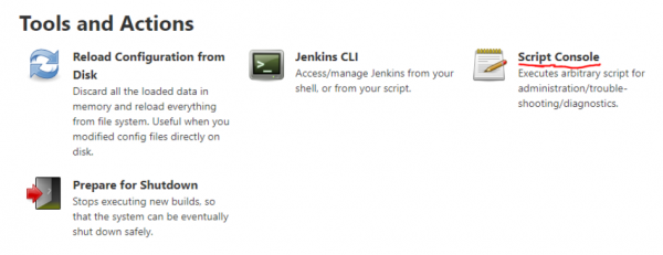 Screenshot showing that the Script Console is available in Tools and Actions.