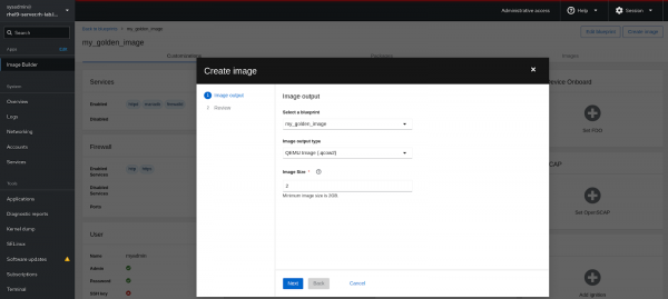 Modal window to generate the image with parameters