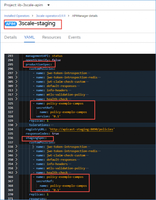 In the image, we have how the created policy will appear in 3scale for use.