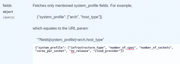 Figure 3 - Inventory query for specific system profile facts