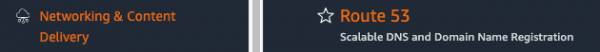 AWS console view of Networking & Content Delivery and Route 53 settings.