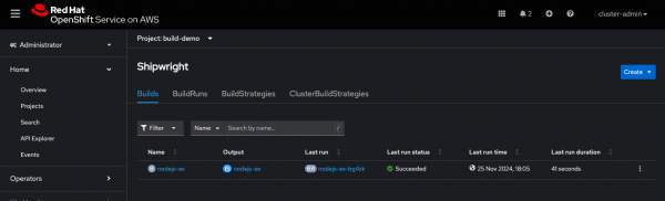 OpenShift Web Console - Shipwright Builds