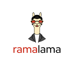 The RamaLama project logo featuring a llama wearing aviator sunglasses and a leather jacket.