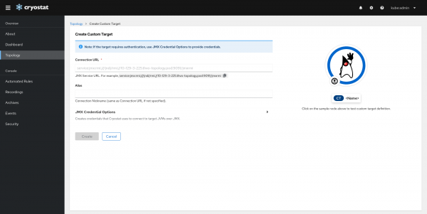 Use Custom Target form to create Custom Targets