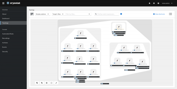 View JVM applications with topology Graph view