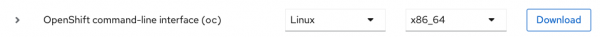 Red Hat Console view of the OpenShift downloader.
