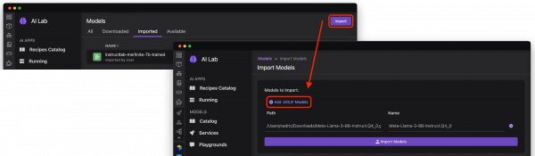 Importing a custom model into Podman AI Lab