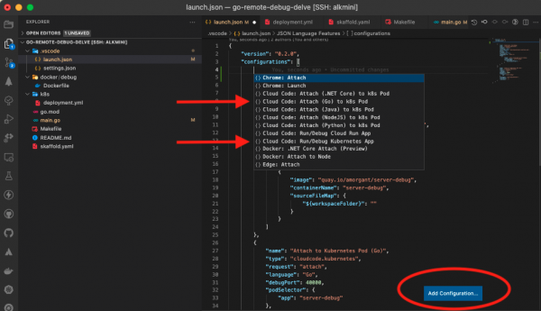 Add configuration options for the Cloud Code extension.