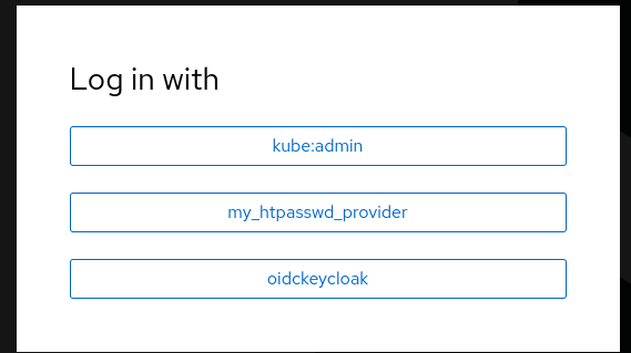 OpenShift login with multiple providers