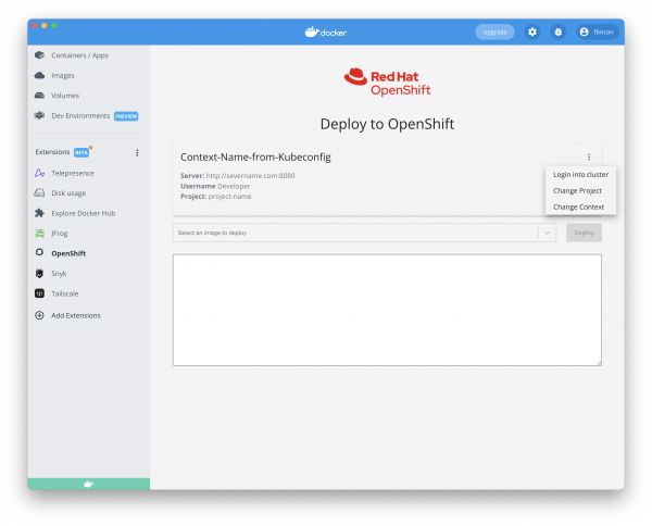 OpenShift Extension for Docker Desktop