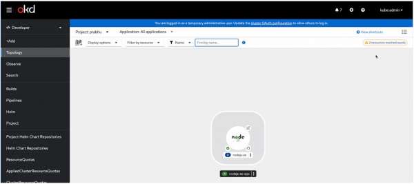 A screenshot of the quota issues label on the topology page.