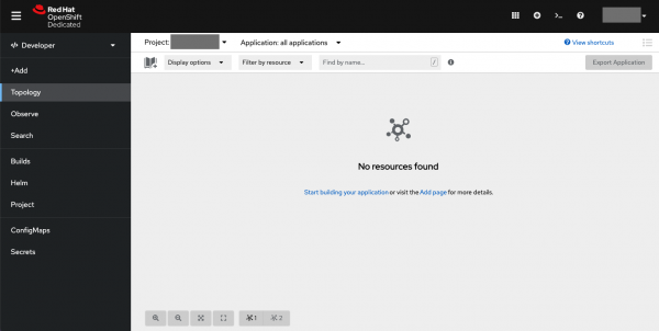 OpenShift Developer Sandbox Topology View