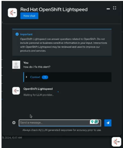 Red Hat OpenShift Lightspeed