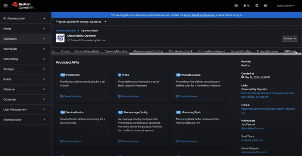 Select UIPlugin as part of the Cluster Observability Operator - available to OpenShift users.