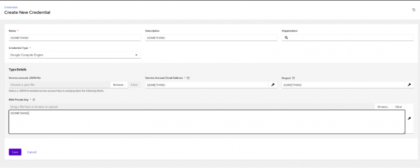 Figure 2: GCP Credentials