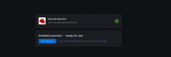 Keycloak Operator is installed successfully