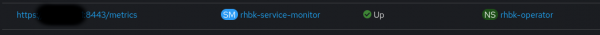 The target should be in "Up" status once the ServiceMonitor is configured successfully. Any other status signifies issue in scraping Prometheus metrics.